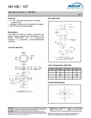 HH-107 Datasheet PDF M/A-COM Technology Solutions, Inc.