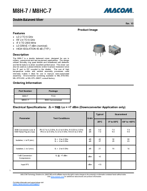 M8H-7 Datasheet PDF M/A-COM Technology Solutions, Inc.