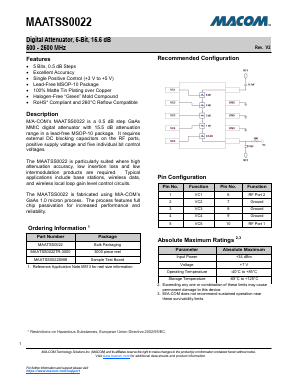 MAATSS0022TR-3000 Datasheet PDF M/A-COM Technology Solutions, Inc.