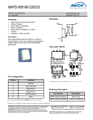 MAPD-008108-C202C0 Datasheet PDF M/A-COM Technology Solutions, Inc.