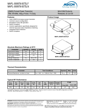 MAPL-000978-0075LF Datasheet PDF M/A-COM Technology Solutions, Inc.