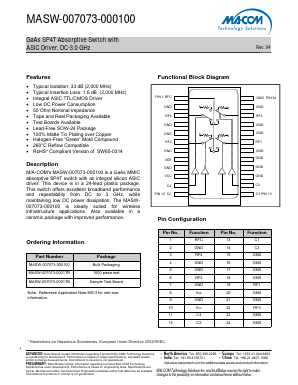 MASW-007073-0001TR Datasheet PDF M/A-COM Technology Solutions, Inc.