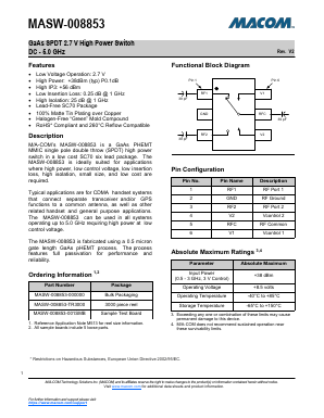 MASW-008853-001SMB Datasheet PDF M/A-COM Technology Solutions, Inc.
