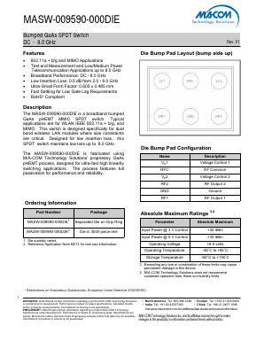MASW-009590-000D3K Datasheet PDF M/A-COM Technology Solutions, Inc.