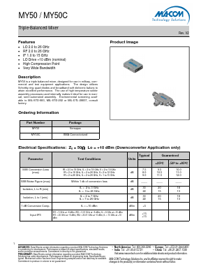 MY50 Datasheet PDF M/A-COM Technology Solutions, Inc.