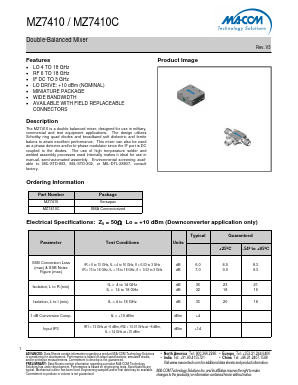 MZ7410 Datasheet PDF M/A-COM Technology Solutions, Inc.