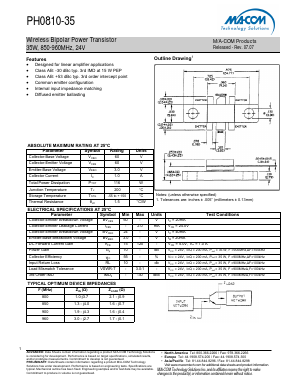 PH0810-35 Datasheet PDF M/A-COM Technology Solutions, Inc.