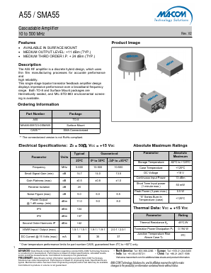 SMA55 Datasheet PDF M/A-COM Technology Solutions, Inc.