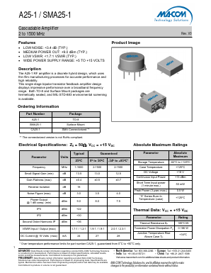 SMA25-1 Datasheet PDF M/A-COM Technology Solutions, Inc.