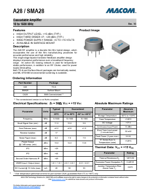 A28 Datasheet PDF M/A-COM Technology Solutions, Inc.