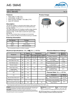 A45 Datasheet PDF M/A-COM Technology Solutions, Inc.