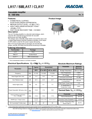 CLA17 Datasheet PDF M/A-COM Technology Solutions, Inc.