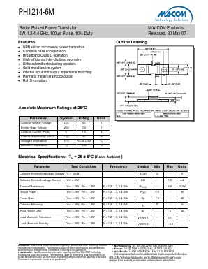 PH1214-6M Datasheet PDF M/A-COM Technology Solutions, Inc.