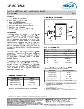 MAMX-008611-TR3000 Datasheet PDF M/A-COM Technology Solutions, Inc.