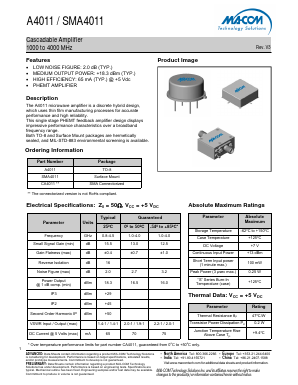 A4011 Datasheet PDF M/A-COM Technology Solutions, Inc.