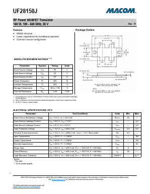 UF28150J Datasheet PDF M/A-COM Technology Solutions, Inc.