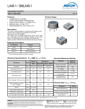 LA45-1 Datasheet PDF M/A-COM Technology Solutions, Inc.