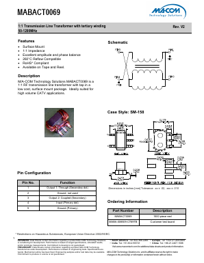 MABA-008509-CT69TB Datasheet PDF M/A-COM Technology Solutions, Inc.