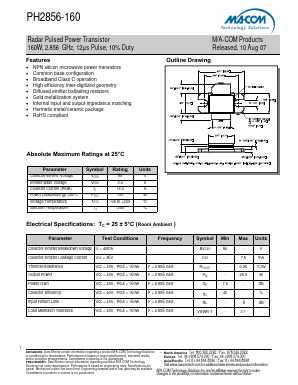 PH2856-160 Datasheet PDF M/A-COM Technology Solutions, Inc.