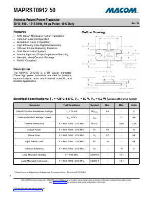 MAPRST0912-50 Datasheet PDF M/A-COM Technology Solutions, Inc.