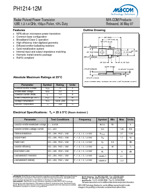 PH1214-12M Datasheet PDF M/A-COM Technology Solutions, Inc.