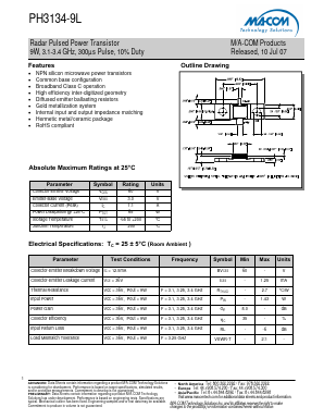 PH3134-9L Datasheet PDF M/A-COM Technology Solutions, Inc.