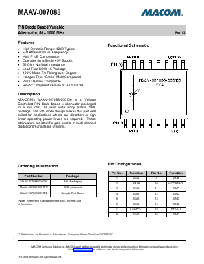 MAAV-007088-0001TB Datasheet PDF M/A-COM Technology Solutions, Inc.