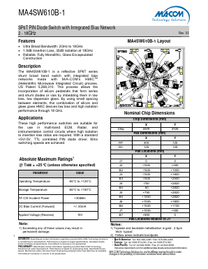 MA4SW610B-1 Datasheet PDF M/A-COM Technology Solutions, Inc.