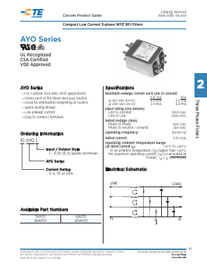 10AYO1 Datasheet PDF Tyco Electronics