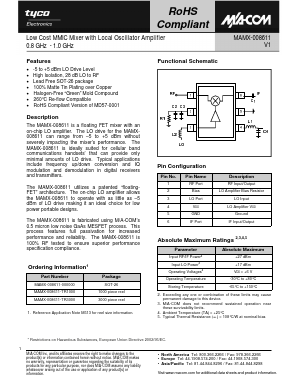 MAMX-008611 Datasheet PDF Tyco Electronics
