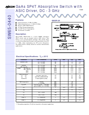 SW65-0440TR Datasheet PDF Tyco Electronics