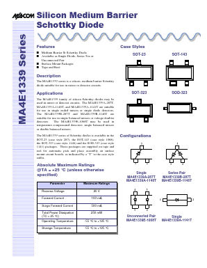 MA4E1339A-287T Datasheet PDF Tyco Electronics