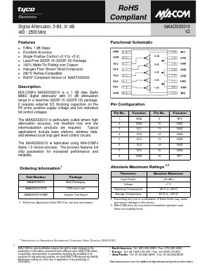 MAADSS0010SMB Datasheet PDF Tyco Electronics
