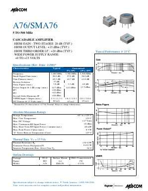 SMA76 Datasheet PDF Tyco Electronics