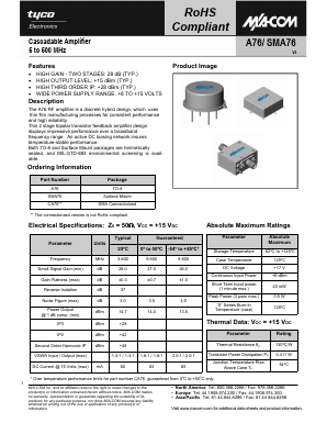 A76 Datasheet PDF Tyco Electronics