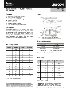 AT90-0263 Datasheet PDF Tyco Electronics