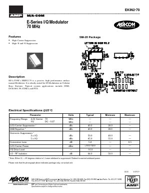 EKIN2-70 Datasheet PDF Tyco Electronics