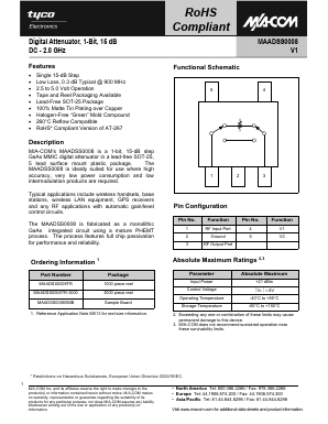 MAADSS0008SMB Datasheet PDF Tyco Electronics