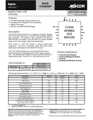 MAAP-000066-PKG003 Datasheet PDF Tyco Electronics