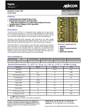 MAAPGM0074-DIE Datasheet PDF Tyco Electronics