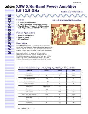 MAAPGM0034-DIE Datasheet PDF Tyco Electronics