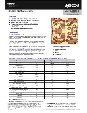 MAAPGM0036-DIE Datasheet PDF Tyco Electronics