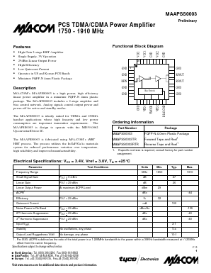 MAAPSS0003TR Datasheet PDF Tyco Electronics