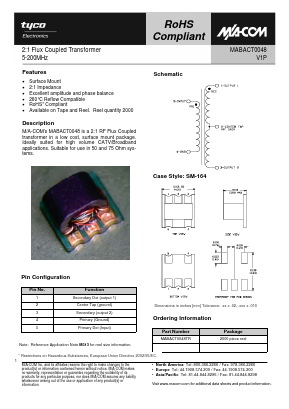 MABACT0048 Datasheet PDF Tyco Electronics