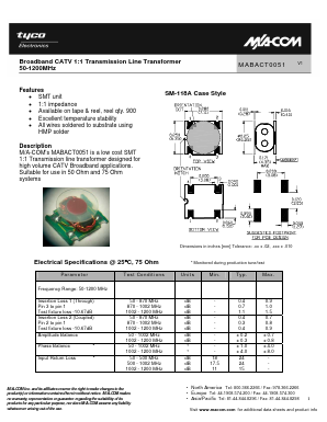 MABACT0051 Datasheet PDF Tyco Electronics