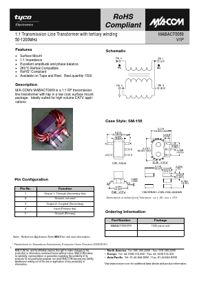 MABACT0069TR Datasheet PDF Tyco Electronics