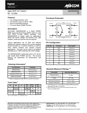 MASWSS0028TR-3000 Datasheet PDF Tyco Electronics