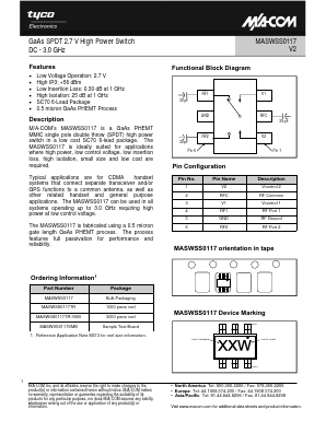 MASWSS0117 Datasheet PDF Tyco Electronics