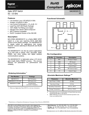 MASWSS0151 Datasheet PDF Tyco Electronics