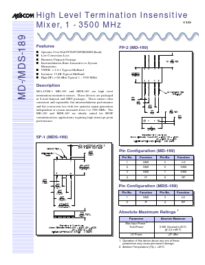 MDS-189PIN Datasheet PDF Tyco Electronics